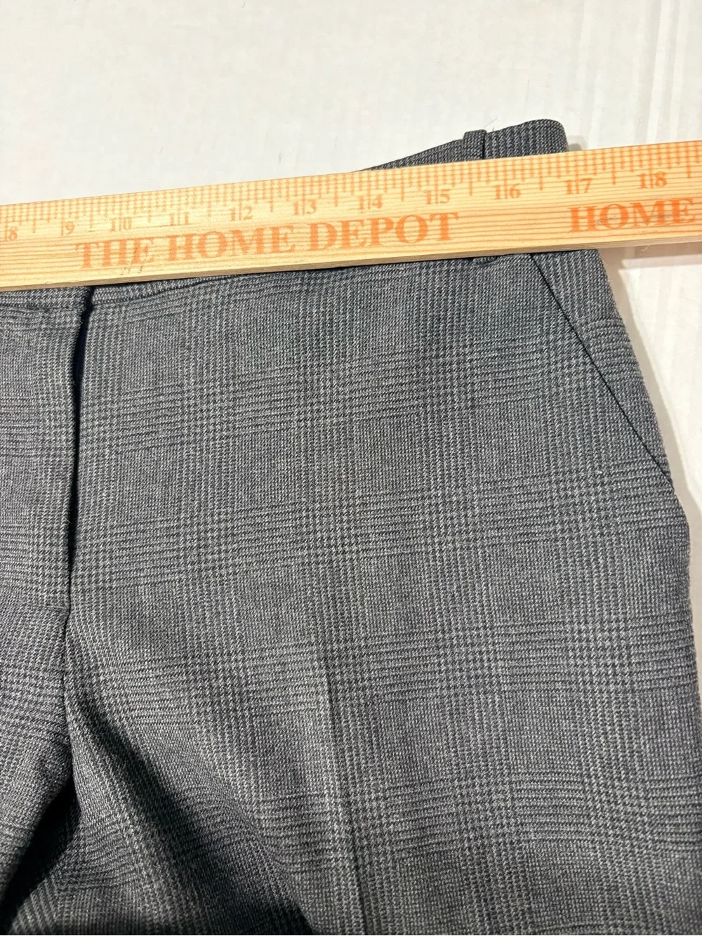 Woman’s J. Crew City Fit Wool Dark Gray Glen Plaid Career Straight Leg Pants 8